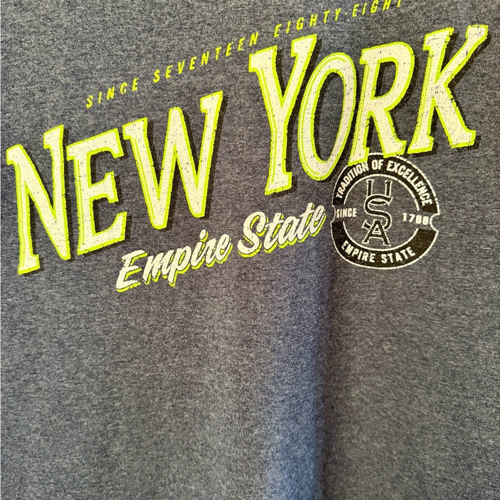 Gildan Medium New York Empire State Graphic Tee Gray Short Sleeve Heather Gray - Picture 5 of 8